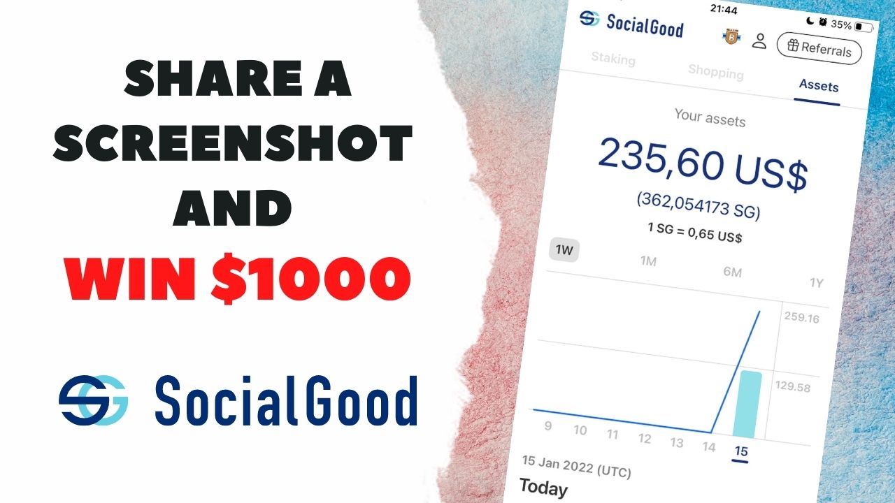 Share a screenshot and win $1000 on the SocialGood | FREE Cryptocurrencies
