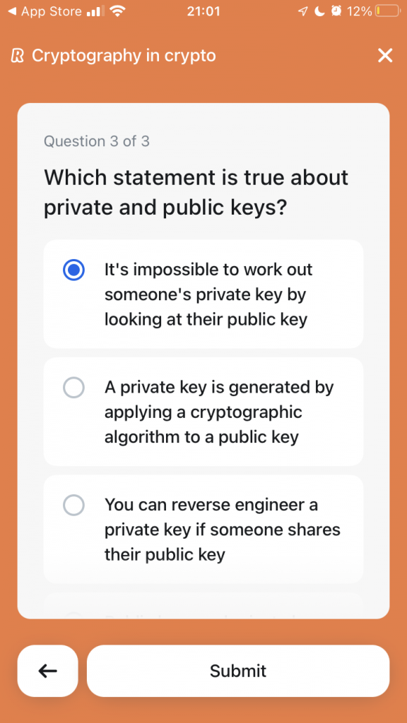Which statement is true about private and public keys?