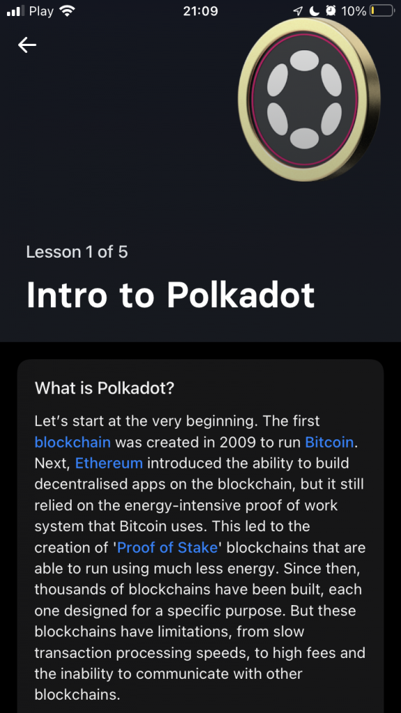 Lesson 1 - questions and answers "Intro to Polkadot"
