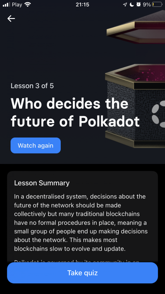Lesson 3 - questions and answers "Who decides the future of Polkadot"