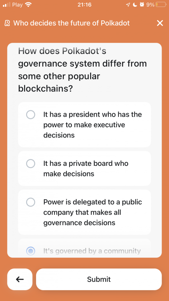 How does Polkadot's governance system differ from some other popular blockchains?