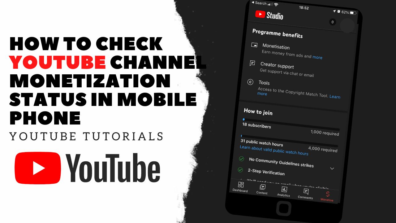 How to Check YouTube Channel Monetization Status in Mobile Phone?